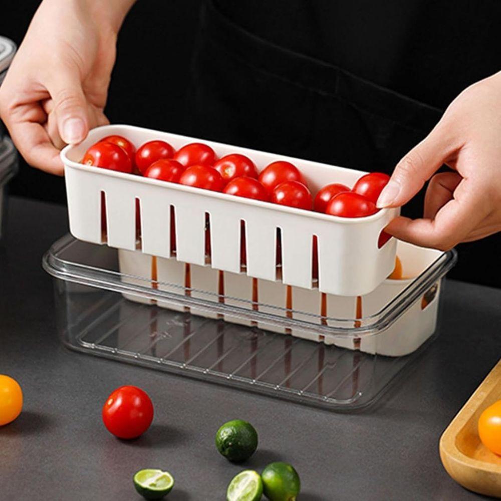 Cesto Organizador Com Tampa Para Geladeira - Compacto e Funcional - 2