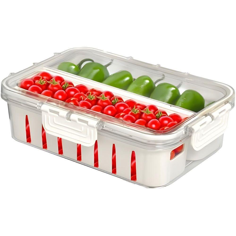 Cesto Organizador Com Tampa Para Geladeira - Compacto e Funcional - 3