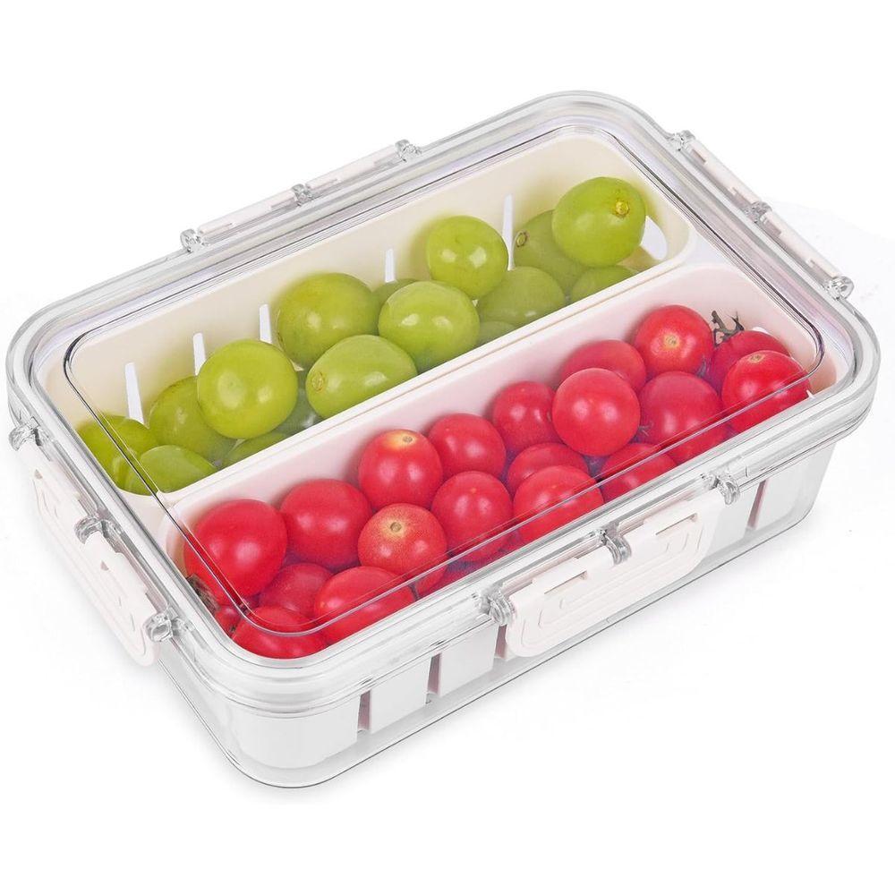 Cesto Organizador Com Tampa Para Geladeira - Compacto e Funcional - 5