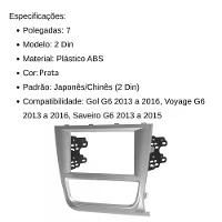 Central Multimídia 2 Din Mp5 Voyage G6 Câmera Moldura Tela Prata