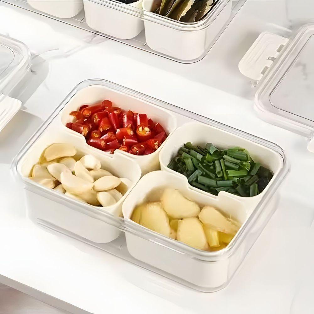 Cesto Organizador Com Tampa Para Geladeira - Empilhável e Versátil - 6