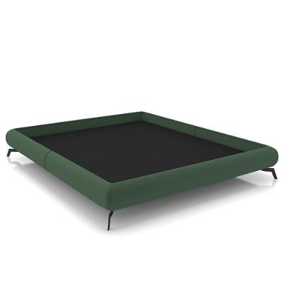 Cama Casal Base Box 138x188cm Pés De Ferro Cold P02 Veludo Verde - Mpozenato