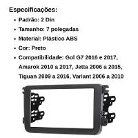 Central Multimídia 2 Din Mp5 Amarok Câmera Moldura Tela Pt
