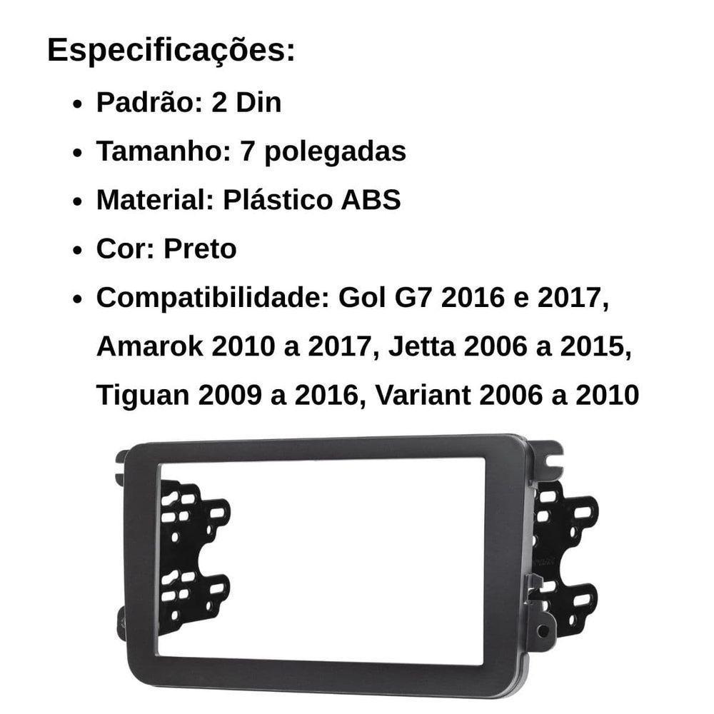 Central Multimídia 2 Din Mp5 Gol G7 Câmera Moldura Tela Pt - 4