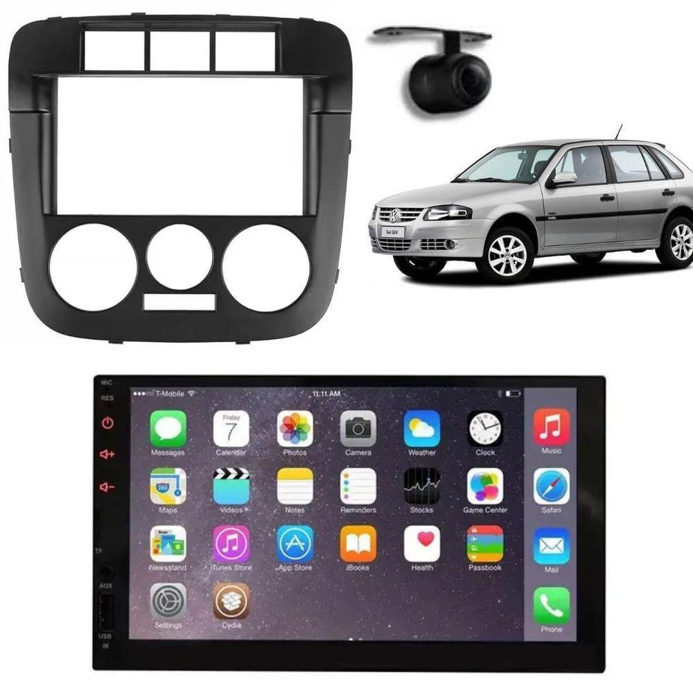 Central Multimídia 2 Din Mp5 Parati G4 Câmera Moldura Tela Pt - 1