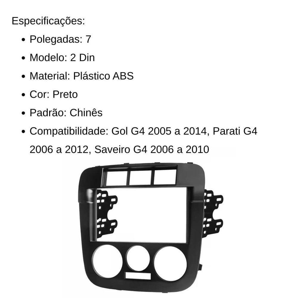 Central Multimídia 2 Din Mp5 Parati G4 Câmera Moldura Tela Pt - 3