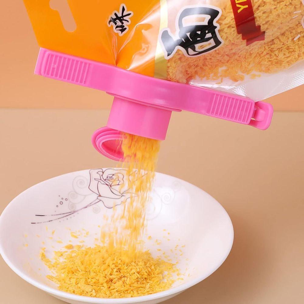 Kit 3 Presilhas Clipe De Vedação De Alimentos Embalagem Com Boca De Vedação Com Tampa - 5