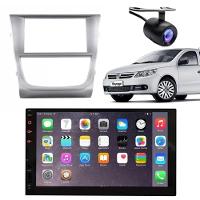 Central Multimídia 2 Din Mp5 Gol G5 Câmera Moldura Tela Prata - 1