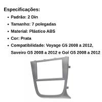 Central Multimídia 2 Din Mp5 Gol G5 Câmera Moldura Tela Prata