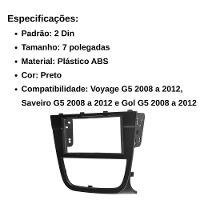 Central Multimídia 2 Din Mp5 Gol G5 Câmera Moldura Tela Pt