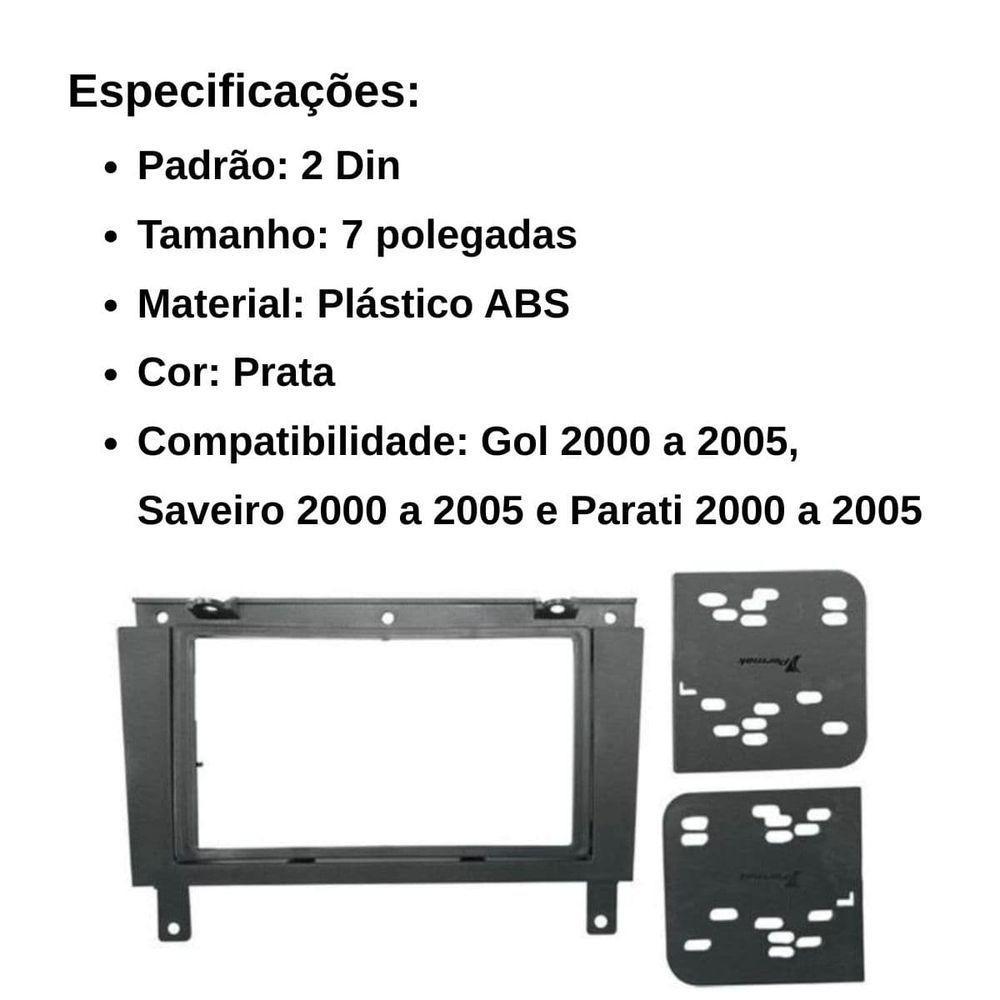 Central Multimídia 2 Din Mp5 Gol G3 Câmera Moldura Tela Pt - 4