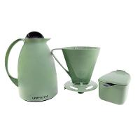 Kit Garrafa Termica Café Prático Com Açucareiro Com Colher E Suporte Para Filtro - Verde - 6