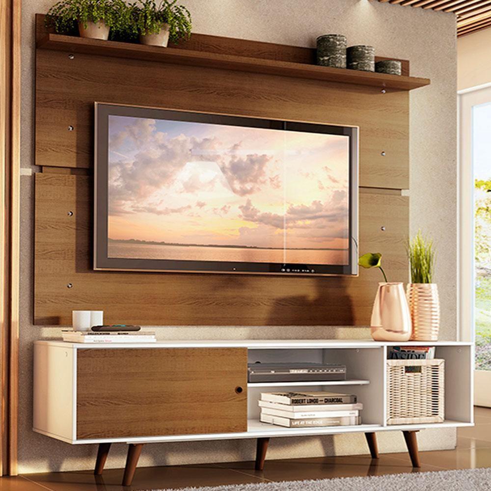 Rack Dubai e Painel Tv Até 65" com Pés Branco/rustic Madesa - 2