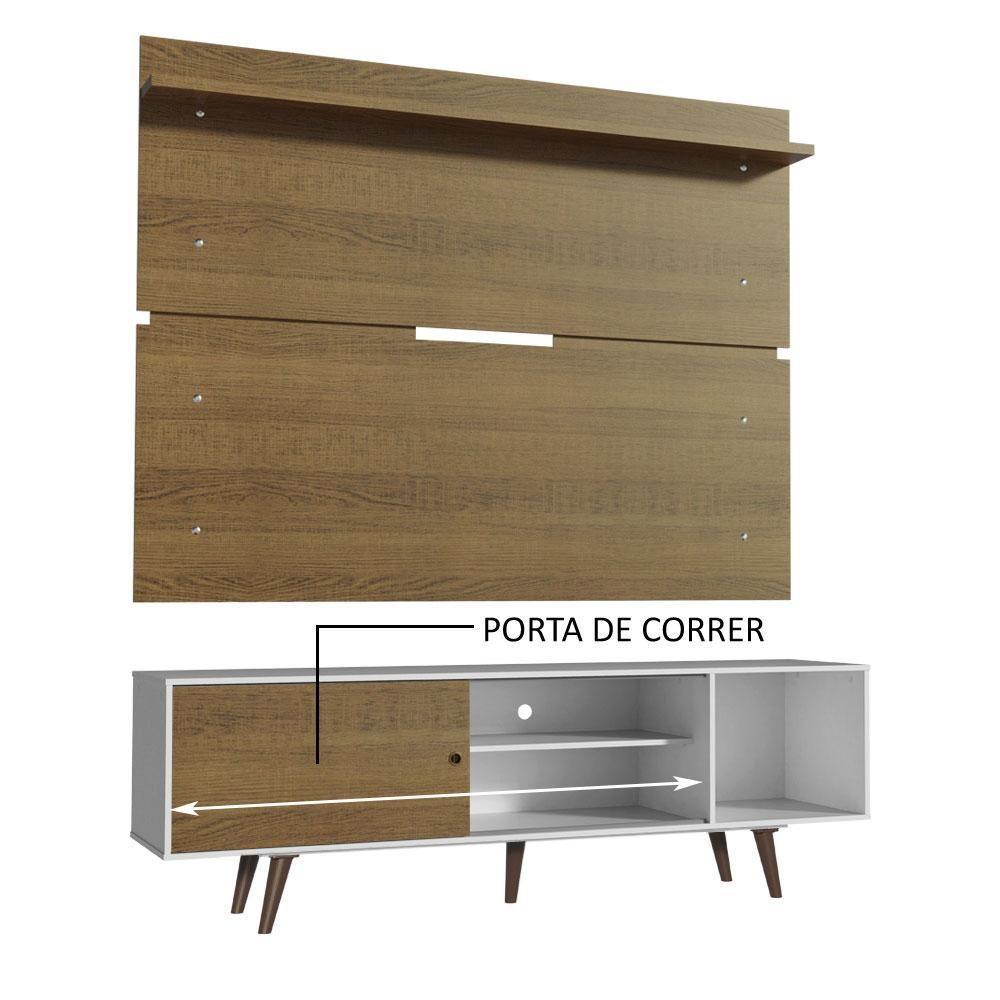 Rack Dubai e Painel Tv Até 65" com Pés Branco/rustic Madesa - 6
