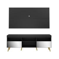 Rack com Painel TV até 65" Espelho e Pés Retrô Multimóveis - 5