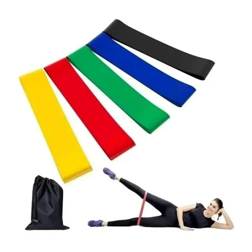 Kit Elástico Extensor Para Exercicio E Conjunto 5 Faixa Elastica Thera Band Treino Em Casa Ginastica Fisioterapia - 2