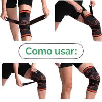 Kit Par Tornozeleira Ortopédica Ajustável + Par Joelheira Protetora Articulada Faixa Ajustável Flexível Preto