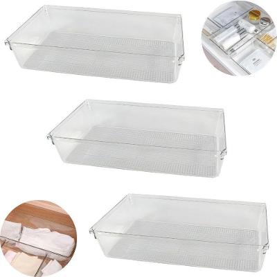 Kit Com 3 Organizadores De Gavetas Transparente 30x15 - Organização E Sofisticação