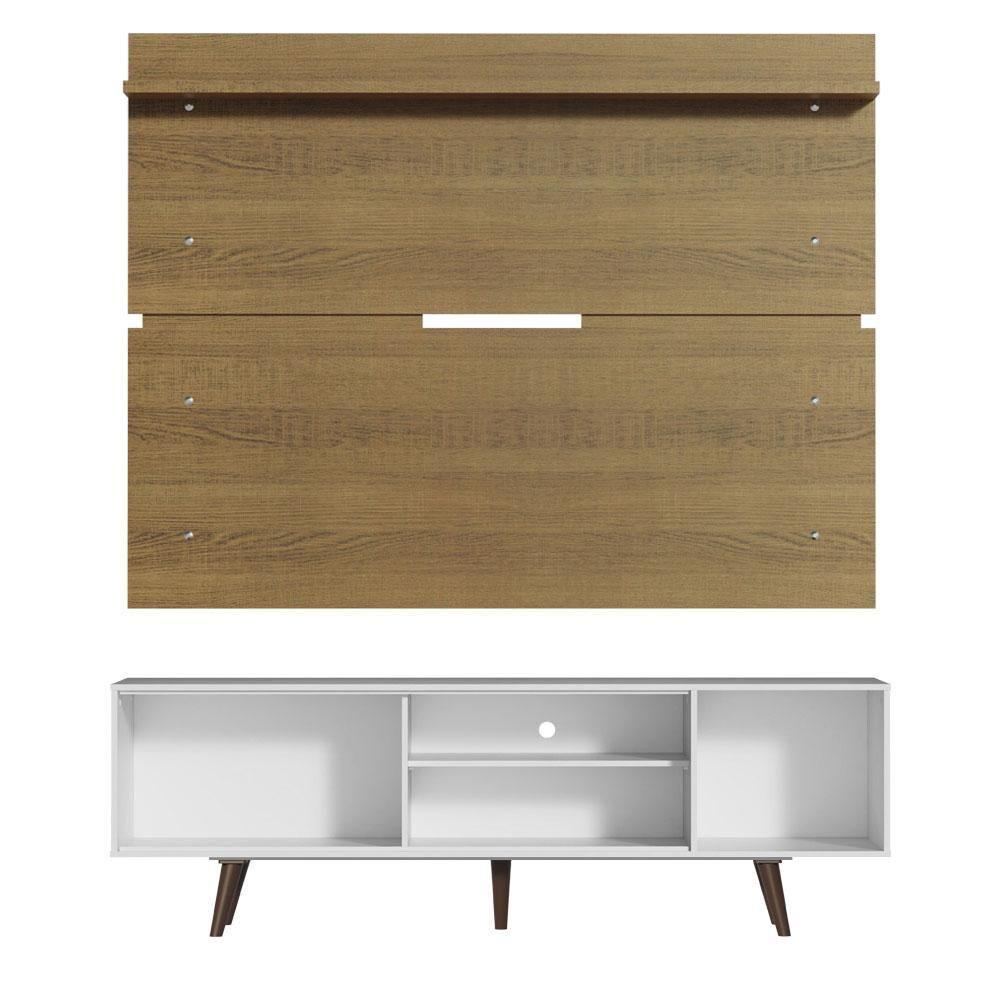 Rack Dubai e Painel Tv até 65" com Pés Branco/rustic Madesa - 4