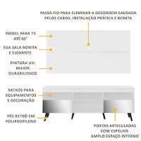 Rack com Painel TV até 65" Espelho e Pés Retrô Multimóveis - 6