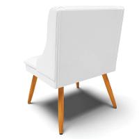 Kit 10 Cadeiras Estofadas Para Sala De Jantar Pés Palito Lia Sintético Branco - Ibiza - 7