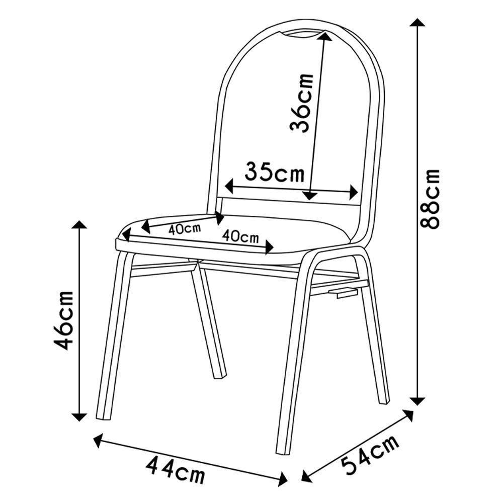 Kit 4 Cadeiras Hoteleiras Auditório Empilhável Linho M23 Azul - Mpozenato - 4