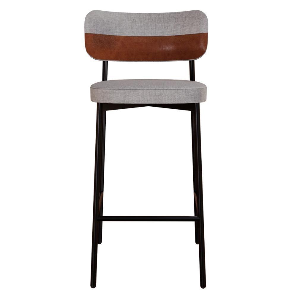 Banqueta Alta Bar Estofada Ella M25 Linho Cinza Cl-whisky - Mpozenato - 6