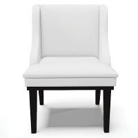 Kit 4 Cadeiras Estofadas Sala De Jantar Base Fixa De Madeira Preto Lia Sintético Branco - Ibiza - 8