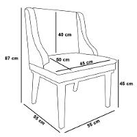 Kit 2 Cadeiras Estofadas Para Sala De Jantar Base Fixa De Madeira Castanho Lia Suede Grafite - Ibiza