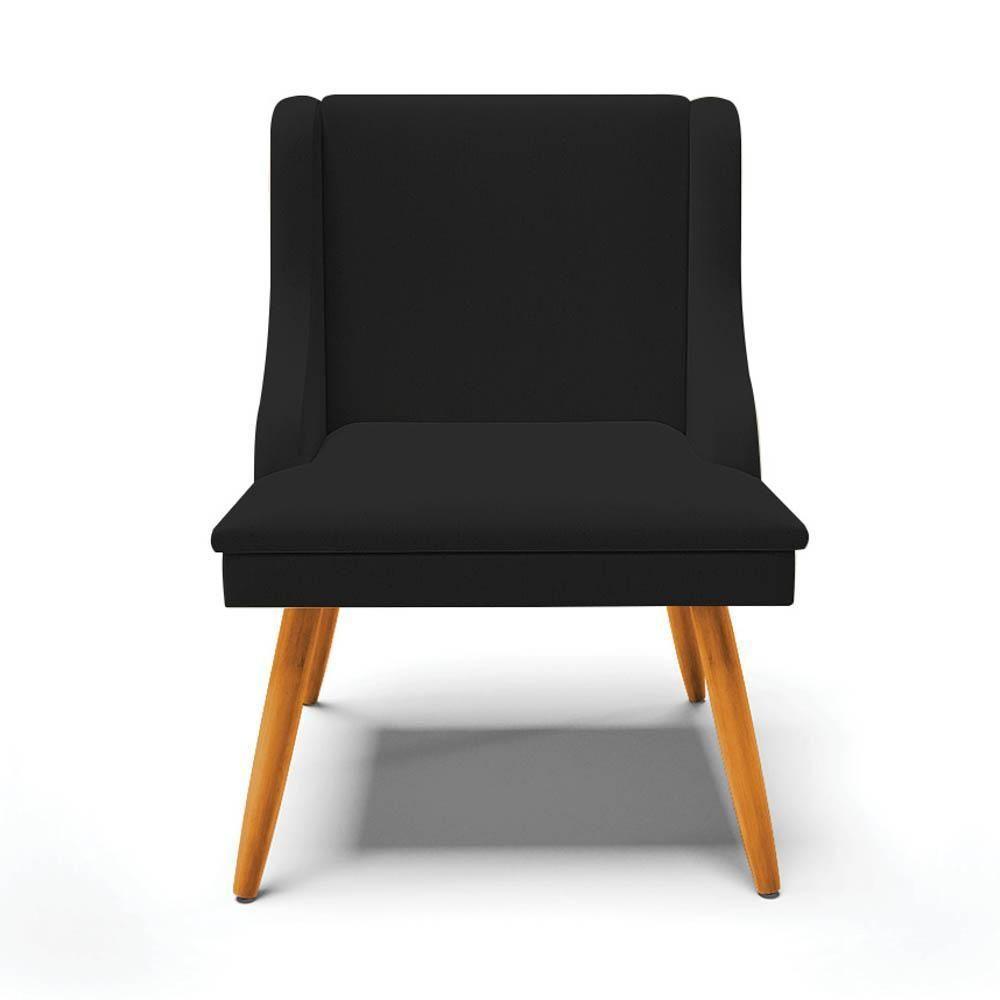 Kit 6 Cadeiras Estofadas Para Sala De Jantar Pés Palito Lia Linho Preto - Ibiza - 3