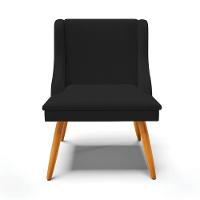 Kit 6 Cadeiras Estofadas Para Sala De Jantar Pés Palito Lia Linho Preto - Ibiza - 3