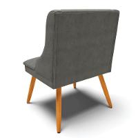 Kit 8 Cadeiras Estofadas Para Sala De Jantar Pés Palito Lia Suede Grafite - Ibiza - 7