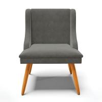 Kit 8 Cadeiras Estofadas Para Sala De Jantar Pés Palito Lia Suede Grafite - Ibiza - 8