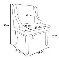 Kit 8 Cadeiras Estofadas Para Sala De Jantar Base Fixa De Madeira Castanho Lia Suede Rosê - Ibiza