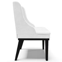 Kit 6 Cadeiras Estofadas Base Fixa De Madeira Preto Lia Sintético Premium Branco - Ibiza - 6