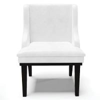 Kit 6 Cadeiras Estofadas Base Fixa De Madeira Preto Lia Sintético Premium Branco - Ibiza - 8