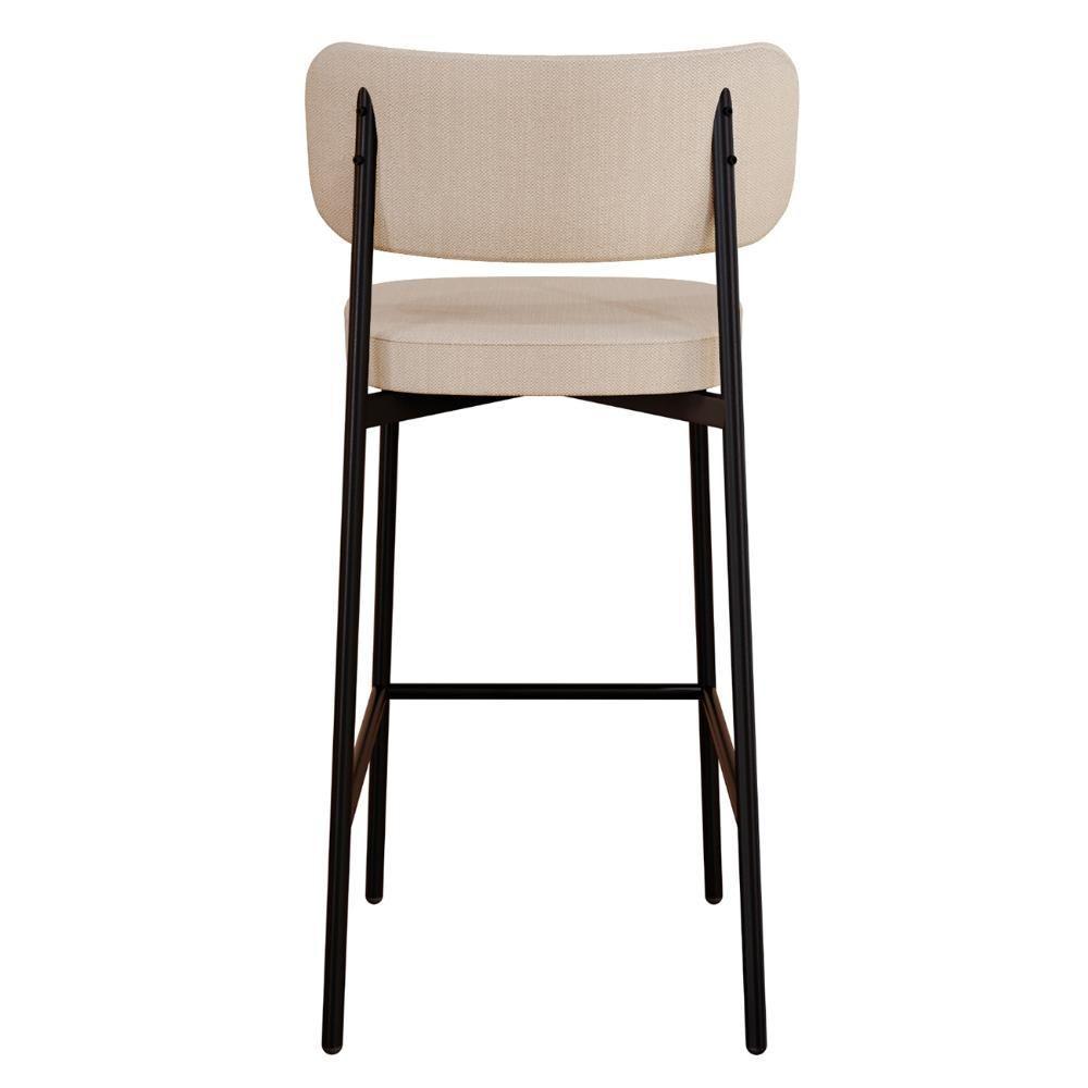 Banqueta Alta Bar Estofada Kit 2 Ella M25 Linho Areia-café - Mpozenato - 7