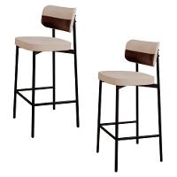 Banqueta Alta Bar Estofada Kit 2 Ella M25 Linho Areia-café - Mpozenato - 1