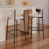 Banqueta Alta Bar Estofada Kit 2 Ella M25 Linho Areia-café - Mpozenato - 2