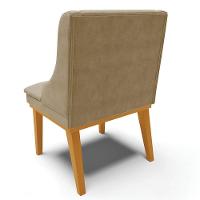 Kit 10 Cadeiras Estofadas Para Sala De Jantar Base Fixa De Madeira Castanho Lia Suede Marrom Rt - Ibiza - 7