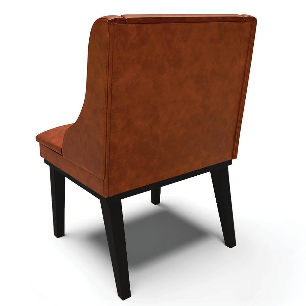 Kit 10 Cadeiras Estofadas Base Fixa De Madeira Preto Lia Sintético Premium Nozes - Ibiza - 7