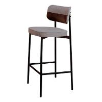 Banqueta Alta Bar Estofada Ella M25 Linho Cinza Cl-café - Mpozenato - 1