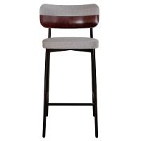 Banqueta Alta Bar Estofada Ella M25 Linho Cinza Cl-café - Mpozenato - 5