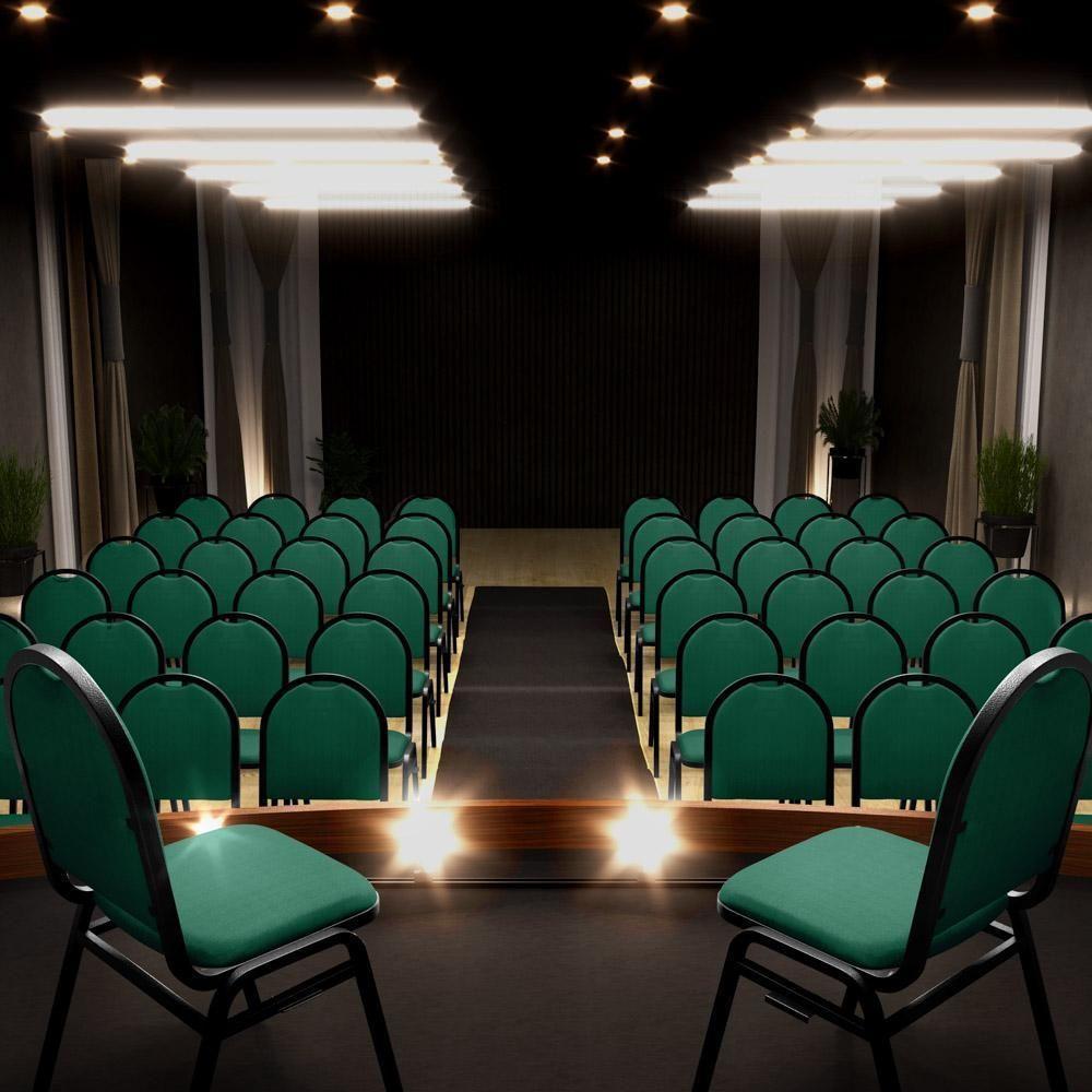 Kit 8 Cadeiras Hoteleiras Auditório Empilhável Linho M23 Verde - Mpozenato - 2