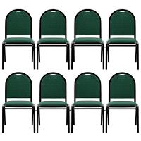 Kit 8 Cadeiras Hoteleiras Auditório Empilhável Linho M23 Verde - Mpozenato - 1