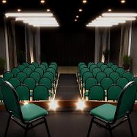 Kit 8 Cadeiras Hoteleiras Auditório Empilhável Linho M23 Verde - Mpozenato - 2