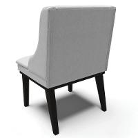 Kit 6 Cadeiras Estofadas Para Sala De Jantar Base Fixa De Madeira Preto Lia Linho Cinza - Ibiza - 7