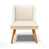 Kit 8 Cadeiras Estofadas Para Sala De Jantar Pés Palito Lia Sintético Bege - Ibiza - 8