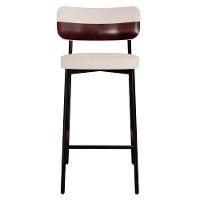 Banqueta Alta Bar Estofada Kit 3 Ella M25 Linho Palha-café - Mpozenato - 6