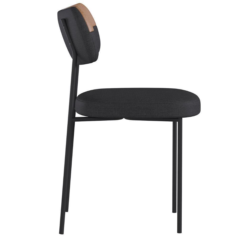 Kit 8 Cadeiras Estofadas Milli Sintético-linho A14 Caramelo-grafite - Mpozenato - 6